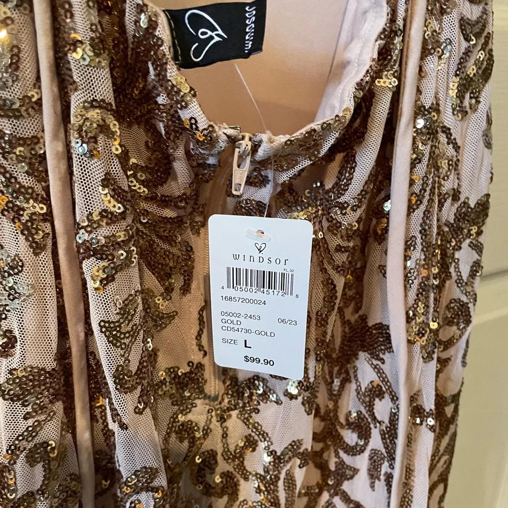 Windsor Dress with Gold Sequin Embellishment - Picture 5 of 10
